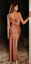 Load image into Gallery viewer, Bronze goddess cowl maxi dress
