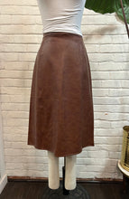 Load image into Gallery viewer, 1970’s Vintage Brown Faux Leather Skirt
