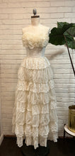 Load image into Gallery viewer, 1940’s Vintage Tiered Cream Lace Dress

