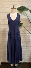 Load image into Gallery viewer, 1980’s Vintage Navy Midi Dress

