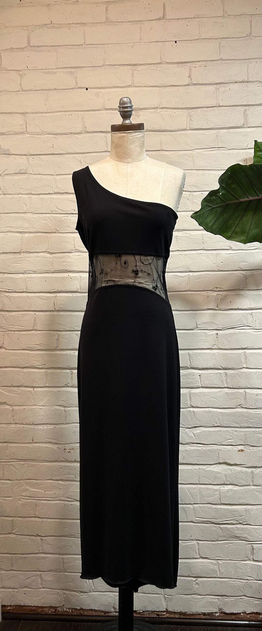 1990’s Vintage Black Grecian Cutout Maxi Dress