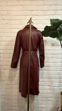 Load image into Gallery viewer, 1970’s Vintage Wine Leather Trench Coat
