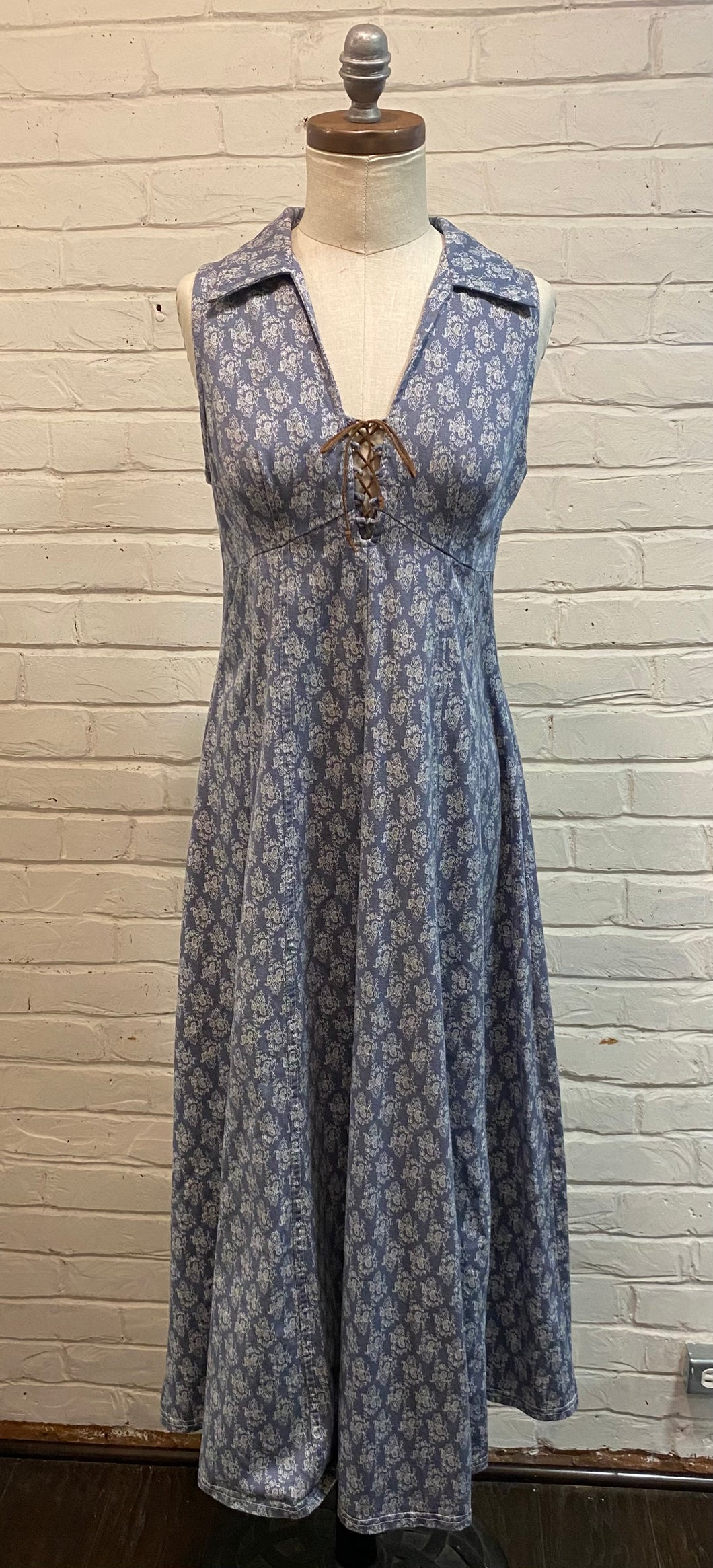 1990’s Vintage Paisley Print Denim Midi