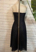 Load image into Gallery viewer, 1980’s Vintage Black Strapless Lace Dress

