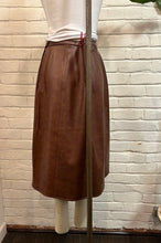 Load image into Gallery viewer, 1970’s Vintage Brown Faux Leather Skirt
