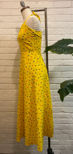 Load image into Gallery viewer, 1960’s Vintage Cotton Yellow Polka Dot Maxi Dress
