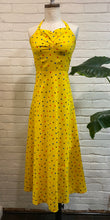 Load image into Gallery viewer, 1960’s Vintage Cotton Yellow Polka Dot Maxi Dress
