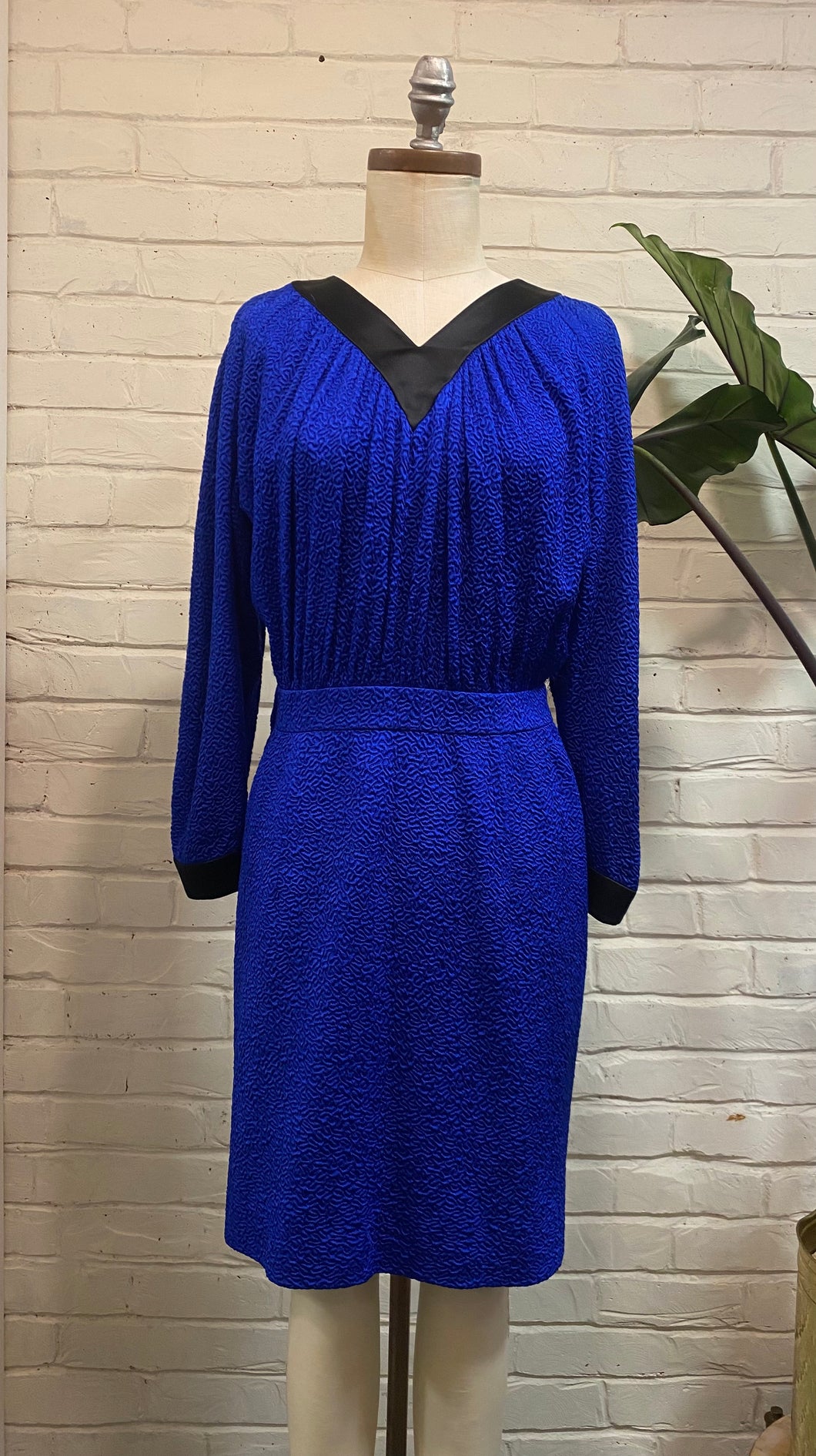 1980’s Vintage Designer Valentino Silk Royal Blue Dress