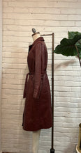 Load image into Gallery viewer, 1970’s Vintage Wine Leather Trench Coat
