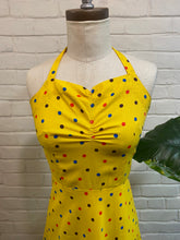 Load image into Gallery viewer, 1960’s Vintage Cotton Yellow Polka Dot Maxi Dress
