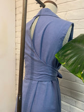 Load image into Gallery viewer, 1990’s Vintage Blue Linen Maxi Dress
