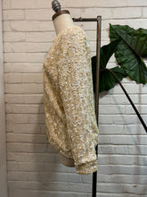 Load image into Gallery viewer, 1950’s Vintage Sequin Cream Cardigan
