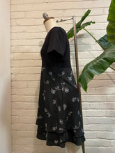 Load image into Gallery viewer, 1990’s Vintage Black Floral Mini Dress
