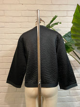 Load image into Gallery viewer, Vintage Black Quilted Rose Jacket
