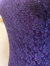 Load image into Gallery viewer, 1980’s Vintage Purple Lace Mini Dress
