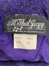 Load image into Gallery viewer, 1980’s Vintage Purple Lace Mini Dress
