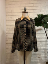 Load image into Gallery viewer, 1970’s Vintage Collared Grid Top
