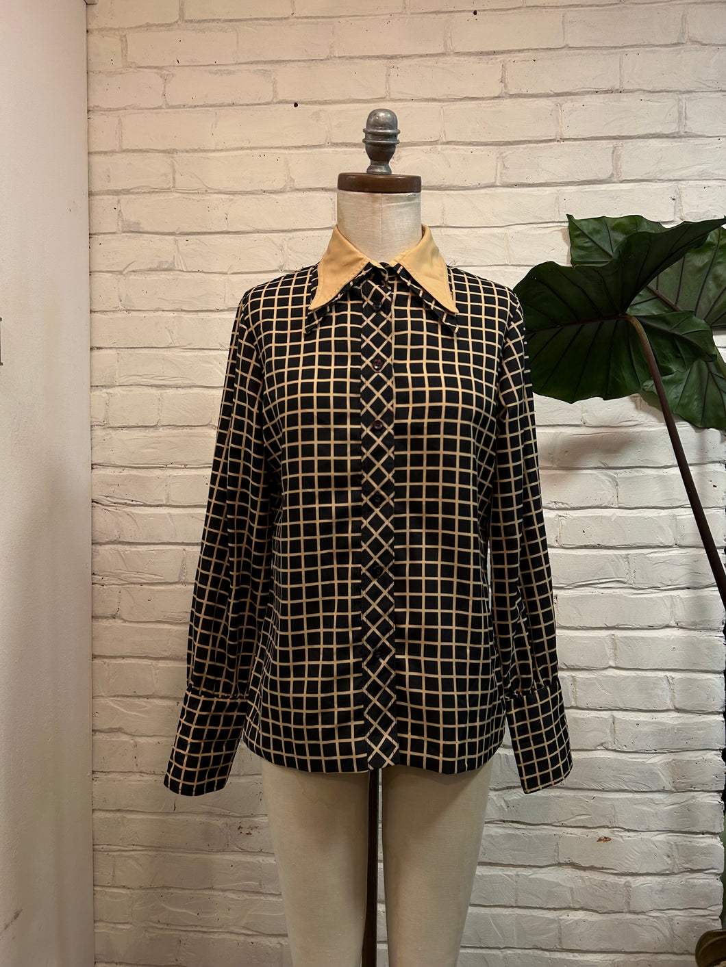 1970’s Vintage Collared Grid Top