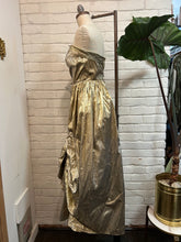 Load image into Gallery viewer, 1980’s Vintage Joseph Magnin Gold Foil Gown
