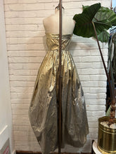 Load image into Gallery viewer, 1980’s Vintage Joseph Magnin Gold Foil Gown
