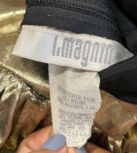 Load image into Gallery viewer, 1980’s Vintage Joseph Magnin Gold Foil Gown
