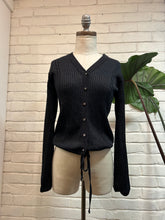 Load image into Gallery viewer, 1970’s Vintage Black Shimmer Cardigan
