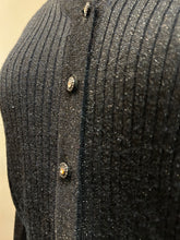 Load image into Gallery viewer, 1970’s Vintage Black Shimmer Cardigan
