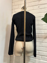 Load image into Gallery viewer, 1970’s Vintage Black Shimmer Cardigan
