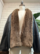 Load image into Gallery viewer, 1990’s Vintage Sheath Leather &amp; Faux Fur Jacket
