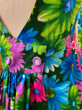 Load image into Gallery viewer, 1960’s Vintage Vibrant Multi-Colored Floral Dress
