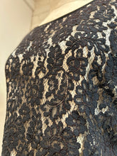Load image into Gallery viewer, 1980’s Vintage Satin Black Lace Top
