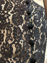 Load image into Gallery viewer, 1980’s Vintage Satin Black Lace Top
