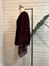 Load image into Gallery viewer, Y2K Vintage Purple Velvet Fringe Top
