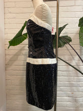 Load image into Gallery viewer, 1980’s Vintage Tadashi B&amp;W Sequin Dress
