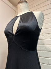 Load image into Gallery viewer, 1990’s Vintage Black Satin Keyhole Maxi Dress
