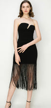 Load image into Gallery viewer, Flapper fringe little black dress
