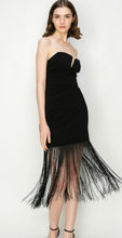 Load image into Gallery viewer, Flapper fringe little black dress
