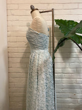 Load image into Gallery viewer, 1980’s Vintage Baby Blue Lace Dress w/ Bow
