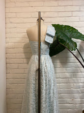 Load image into Gallery viewer, 1980’s Vintage Baby Blue Lace Dress w/ Bow
