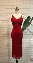 Load image into Gallery viewer, 1990’s Vintage Red Silk Beaded Gown
