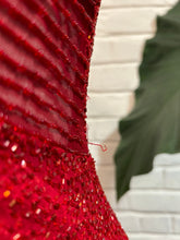 Load image into Gallery viewer, 1990’s Vintage Red Silk Beaded Gown
