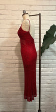 Load image into Gallery viewer, 1990’s Vintage Red Silk Beaded Gown
