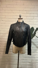 Load image into Gallery viewer, 1980’s Vintage Black Moto Leather Jacket
