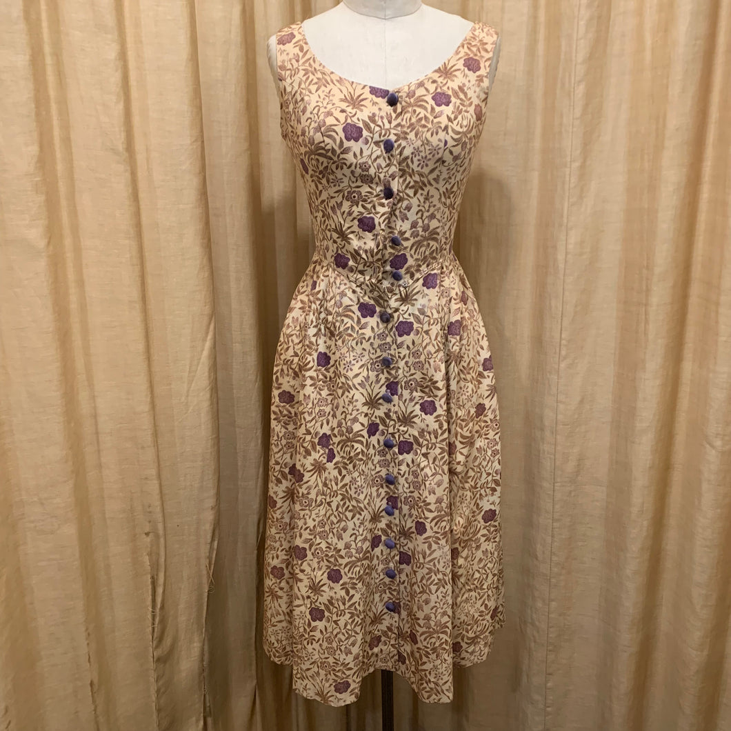 1950’s lavender garden waist dress