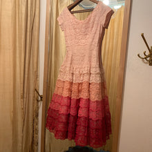 Load image into Gallery viewer, 1950’s pink ombré lace midi dress
