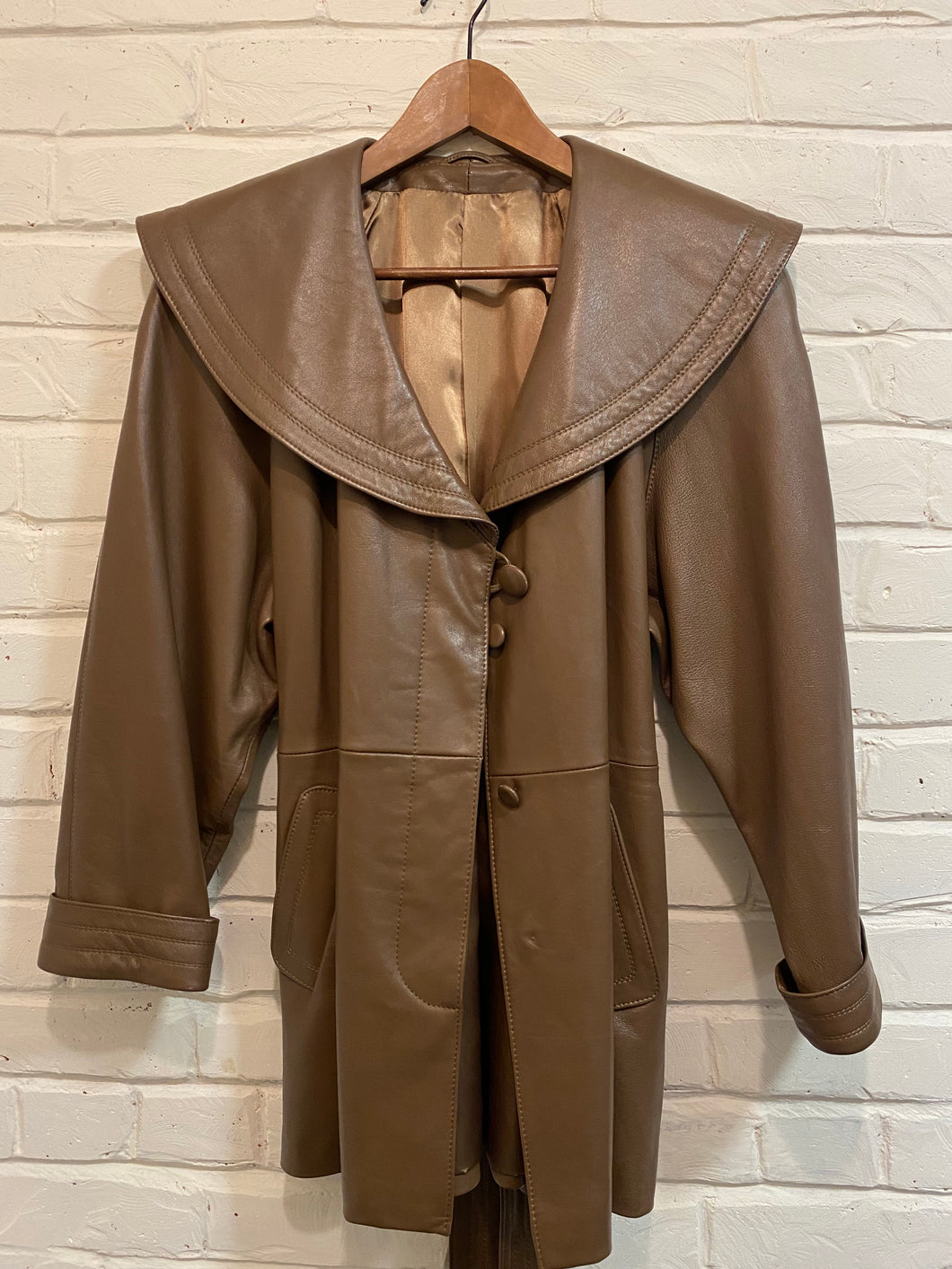 1980’s Soft Leather Brown Coat