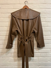 Load image into Gallery viewer, 1980’s Soft Leather Brown Coat
