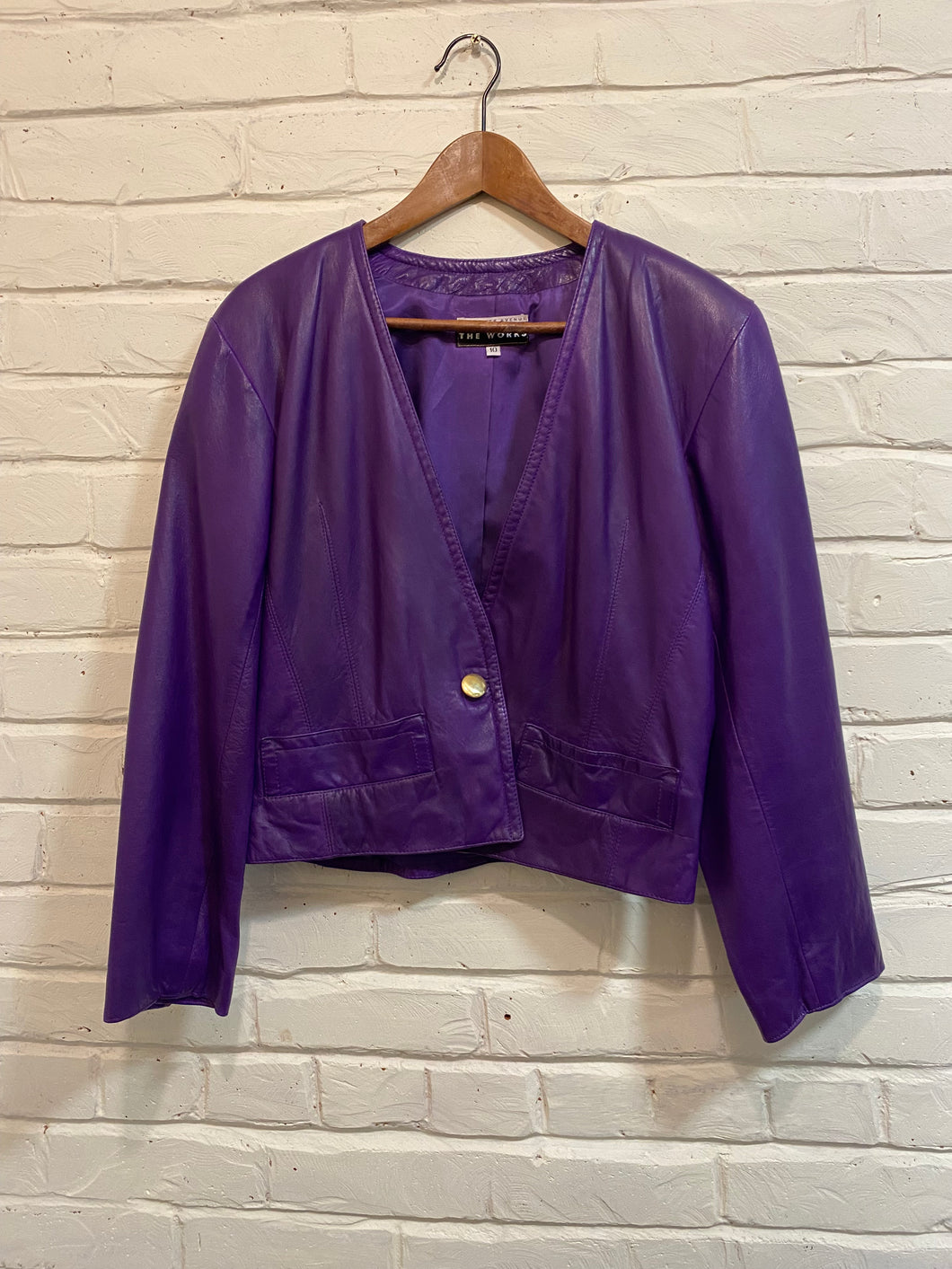 1980’s Royal purple biker leather jacket