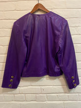 Load image into Gallery viewer, 1980’s Royal purple biker leather jacket
