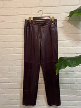 Load image into Gallery viewer, Escada 1990’s Vintage wine burgundy Leather Pants
